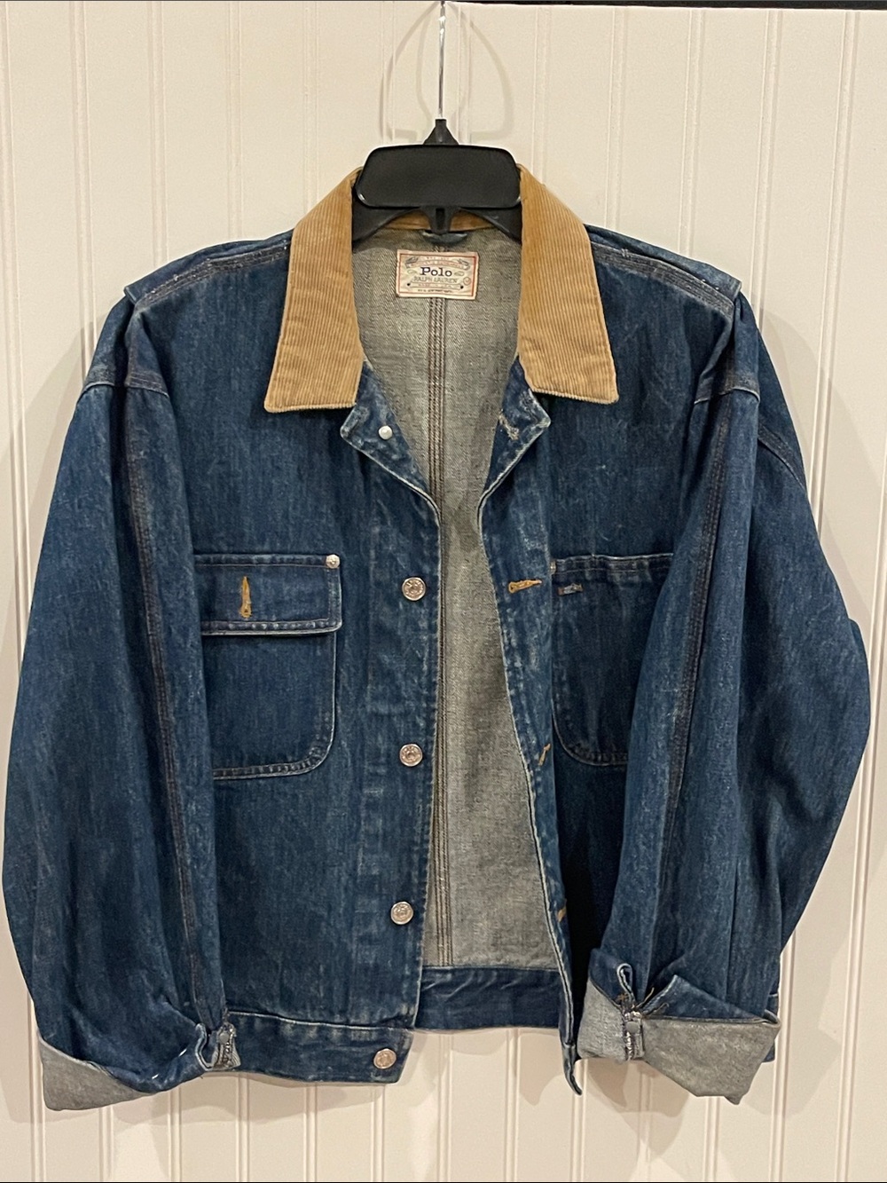Polo by Ralph Lauren Indigo Denim Jacket with Tan Corduroy Collar